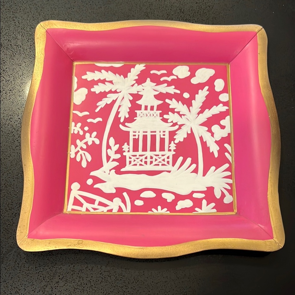Pink and Gold Decorative Tray